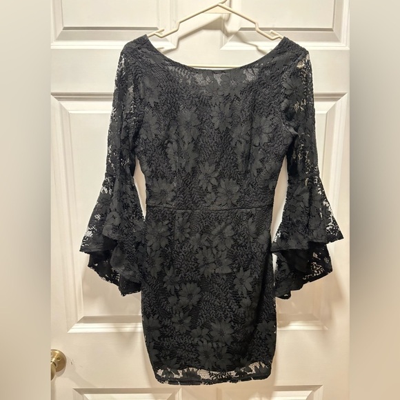 Lulus Allure Em Black Lace Flounce Dress Phase​​​​ - Picture 4 of 10